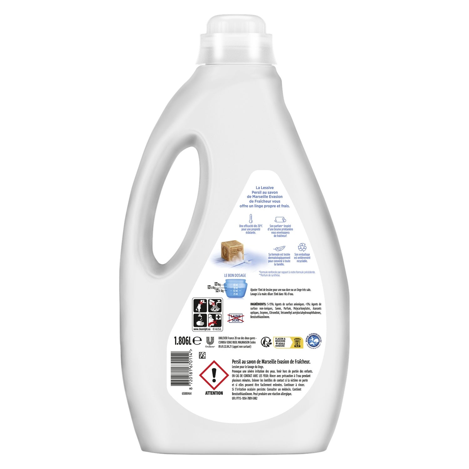 Lessive Liquide Evasion de Fraîcheur au Savon de Marseille PERSIL 