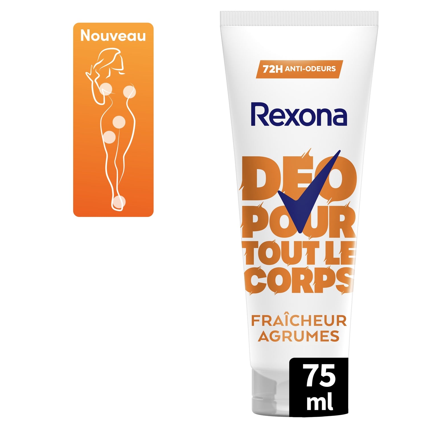 Déodorant Crème Tout le Corps Anti-odeurs Agrumes 72h REXONA 