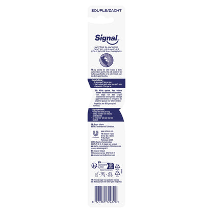Brosse à dents Souple Système Blancheur Poils Infusés Au Charbon SIGNAL 