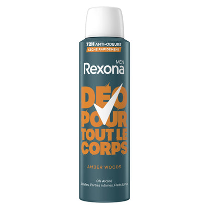 Déodorant Homme Pour tout le Corps 72h Amber Woods REXONA MEN 