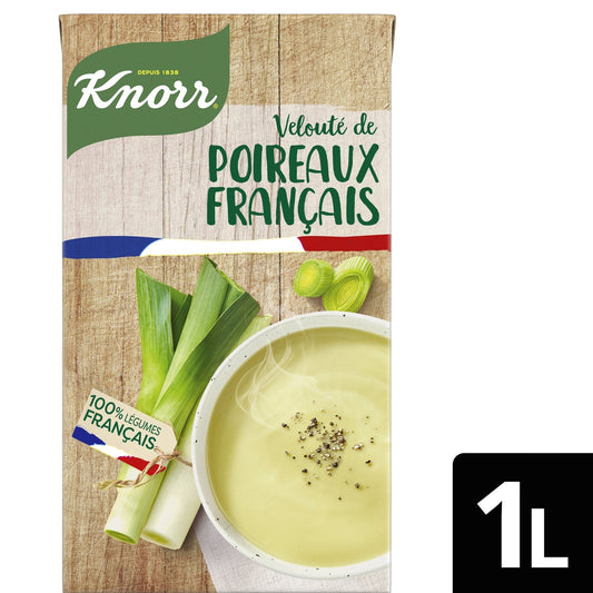 Soupe Velouté Poireaux, Pomme de Terre, Crème Fraîche KNORR la brique de 1L