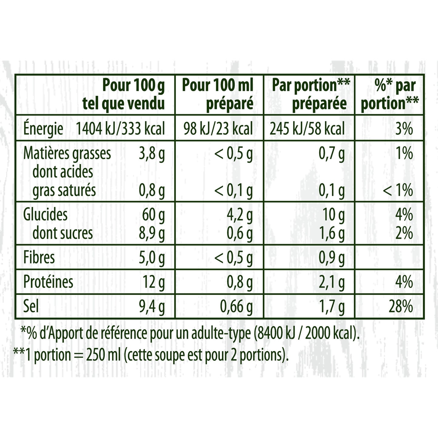 KNORR Organic Pot au Feu Dehydrated Soup 2 Portions