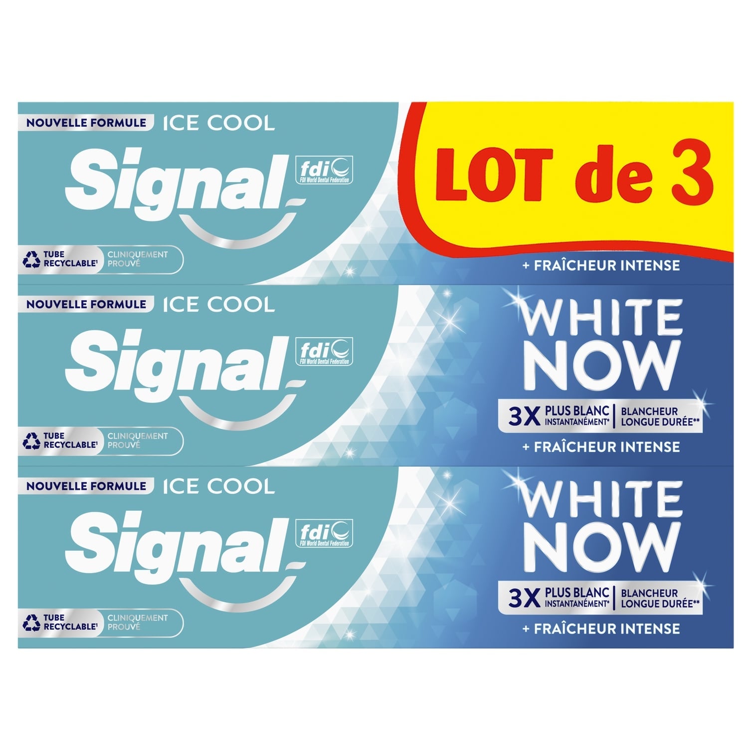 Dentifrice Ice Cool - White Now + Fraîcheur Intense SIGNAL 