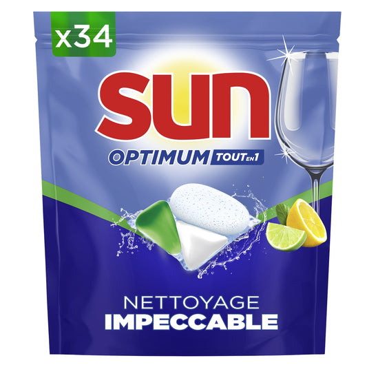 SUN Optimum All in 1 Lemon Scent Dishwasher Tablets
