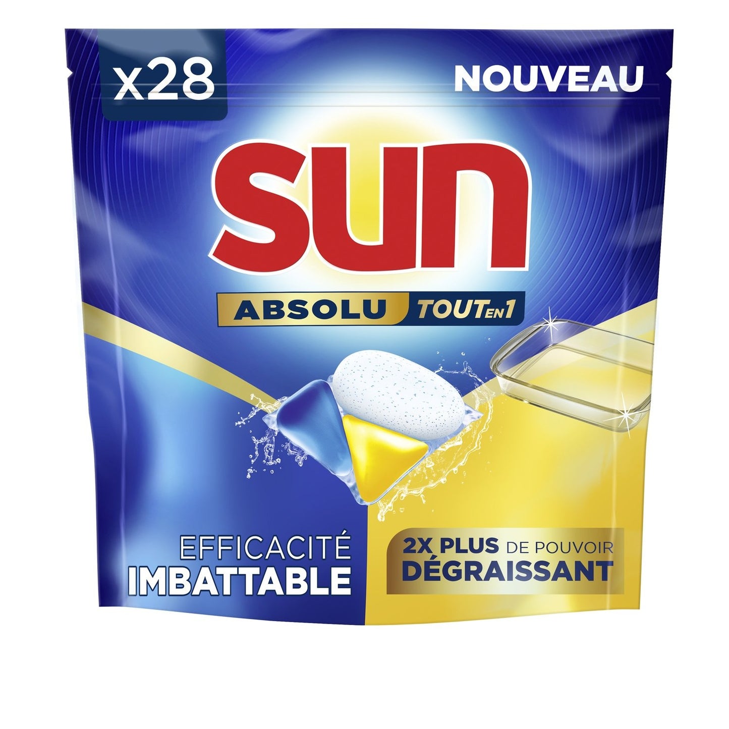 Capsules Lave-Vaisselle Dégraissant Tout en 1 Absolu SUN