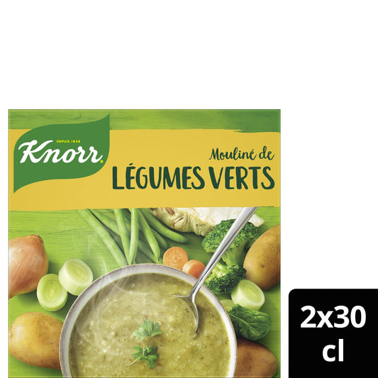 Soupe Mouliné Légumes Verts KNORR le lot de 2 berlingots de 30cL