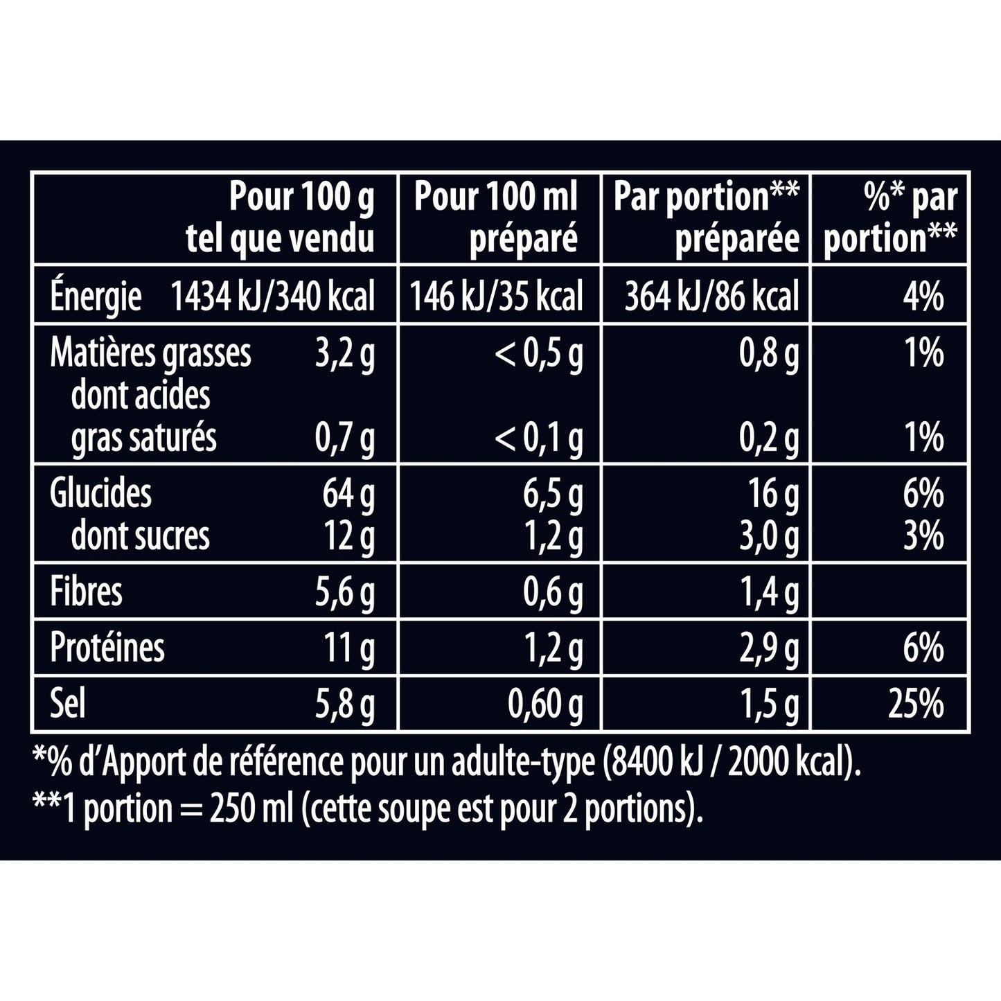 Soupe Déshydratée Indonésienne Nouilles Légumes 5 Épices KNORR 