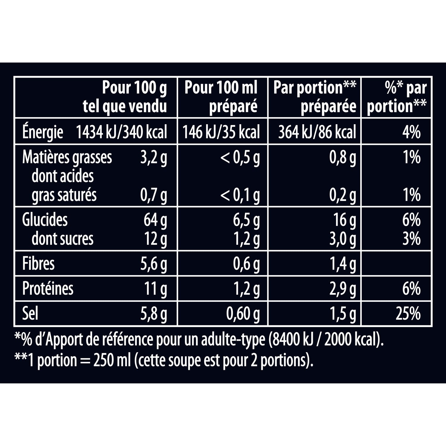 Soupe Déshydratée Indonésienne Nouilles Légumes 5 Épices KNORR 