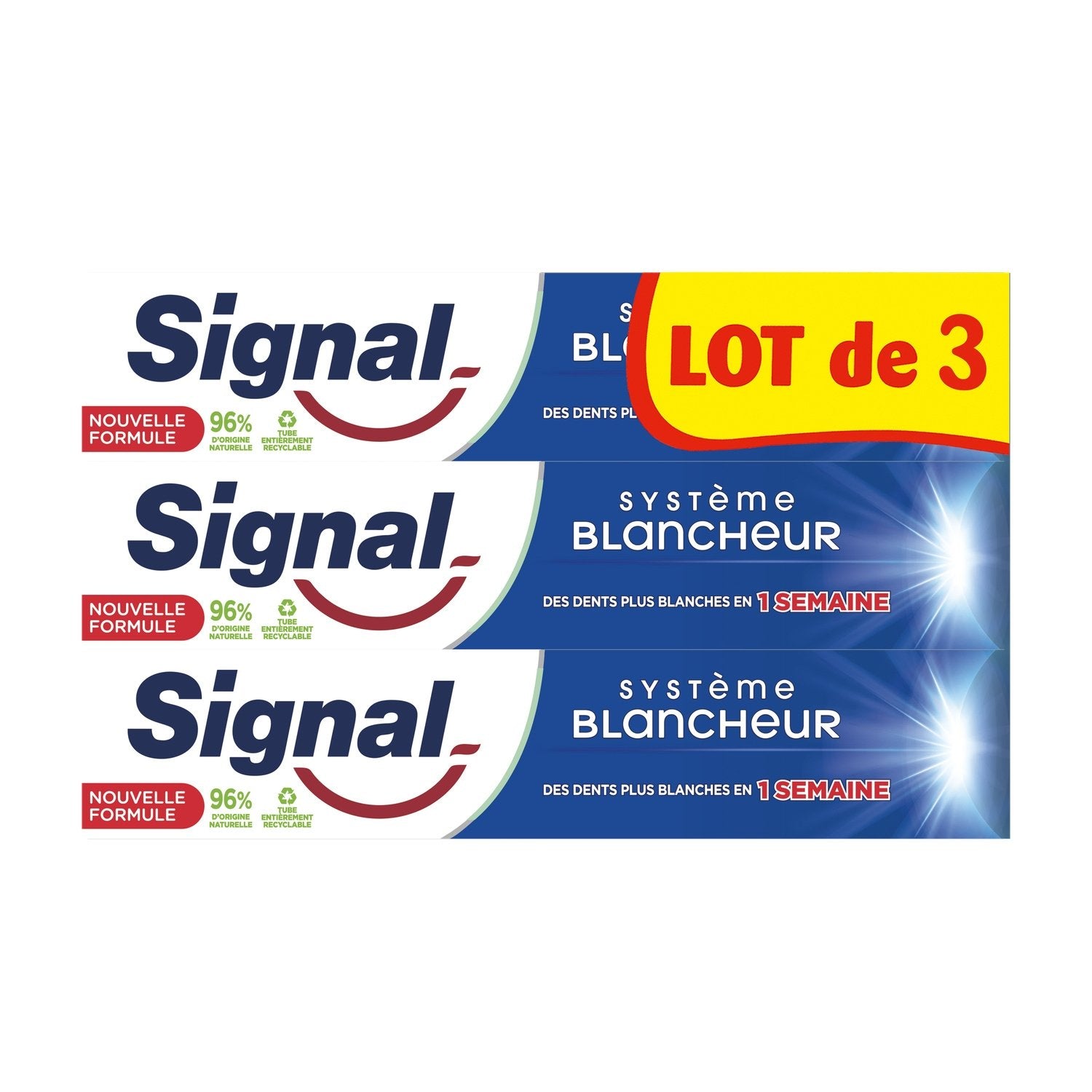 Dentifrice Système Blancheur SIGNAL le lot de 3 dentifrices de 75mL