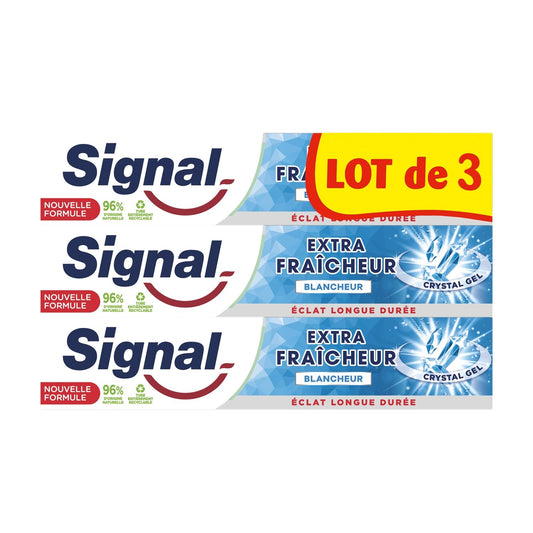 Dentifrice Blancheur Extra Fraîcheur SIGNAL le lot de 3 dentifrices de 75mL
