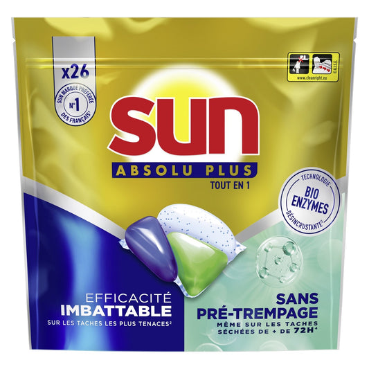 Capsules Lave-Vaisselle Tout en 1 Bio-Enzymes SUN