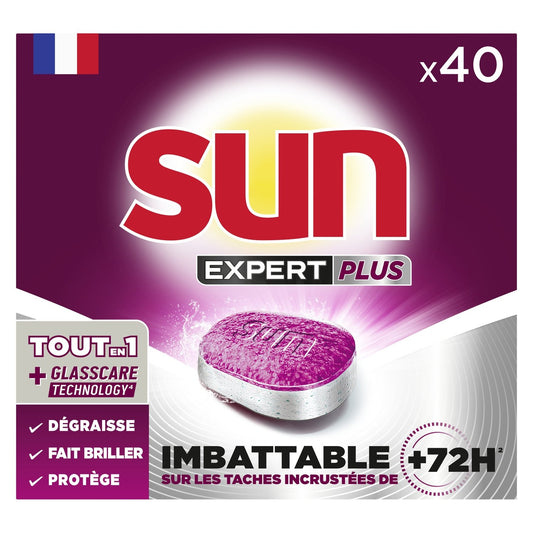 Tablettes Lave-Vaisselle Expert Plus Tout en 1 SUN la boite de 40 capsules