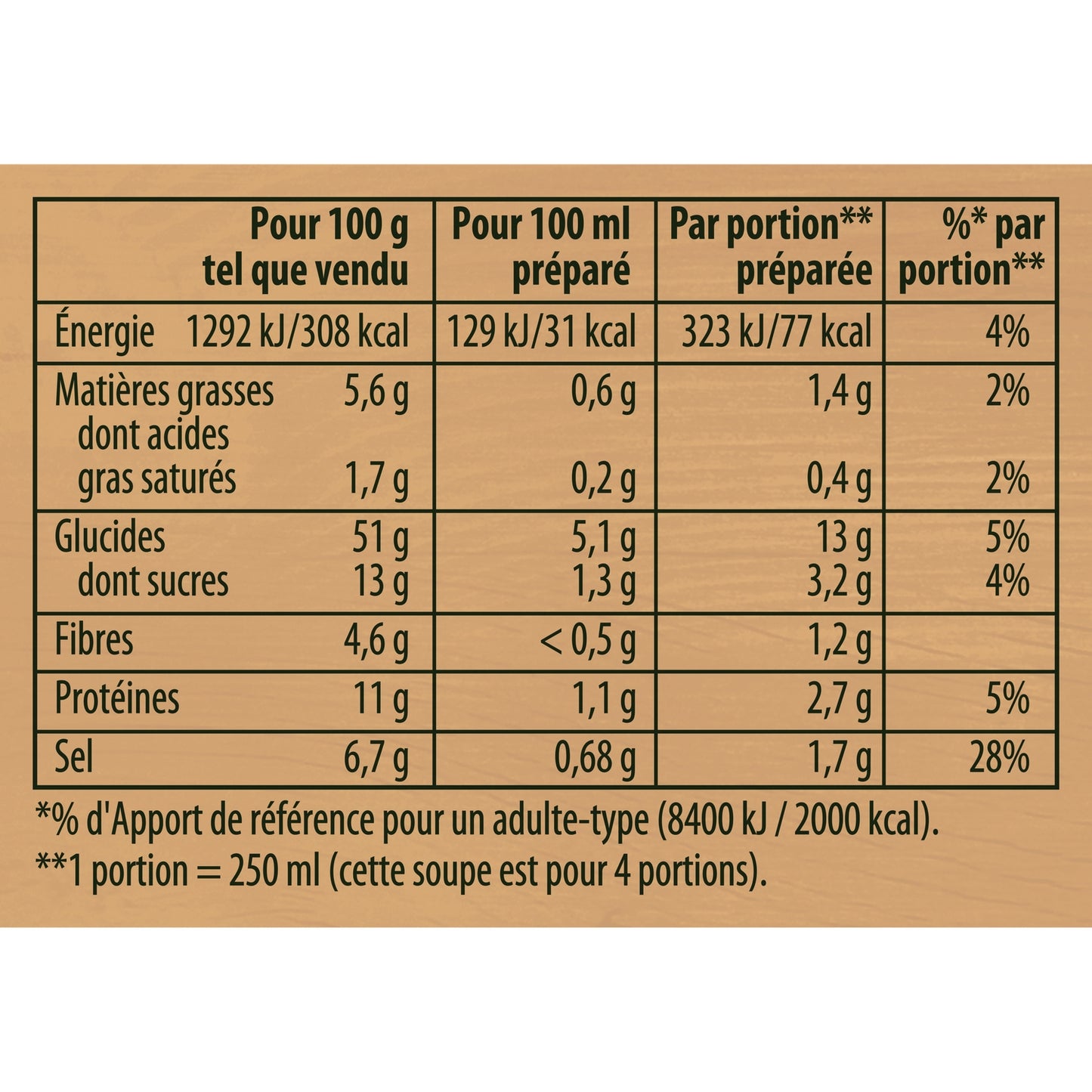 Soupe Déshydratée Chorba Mouton Halal KNORR 