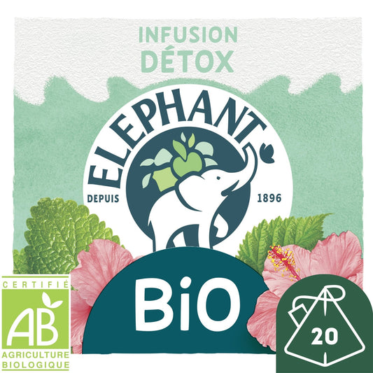 Infusion Détox Bio ELEPHANT la boite de 20 sachets