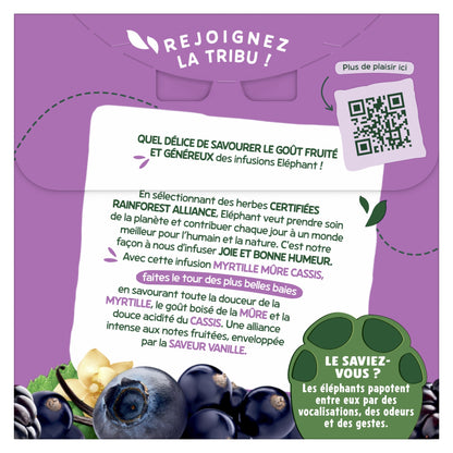 Infusion Myrtille Mûre Cassis Vanille ELEPHANT 
