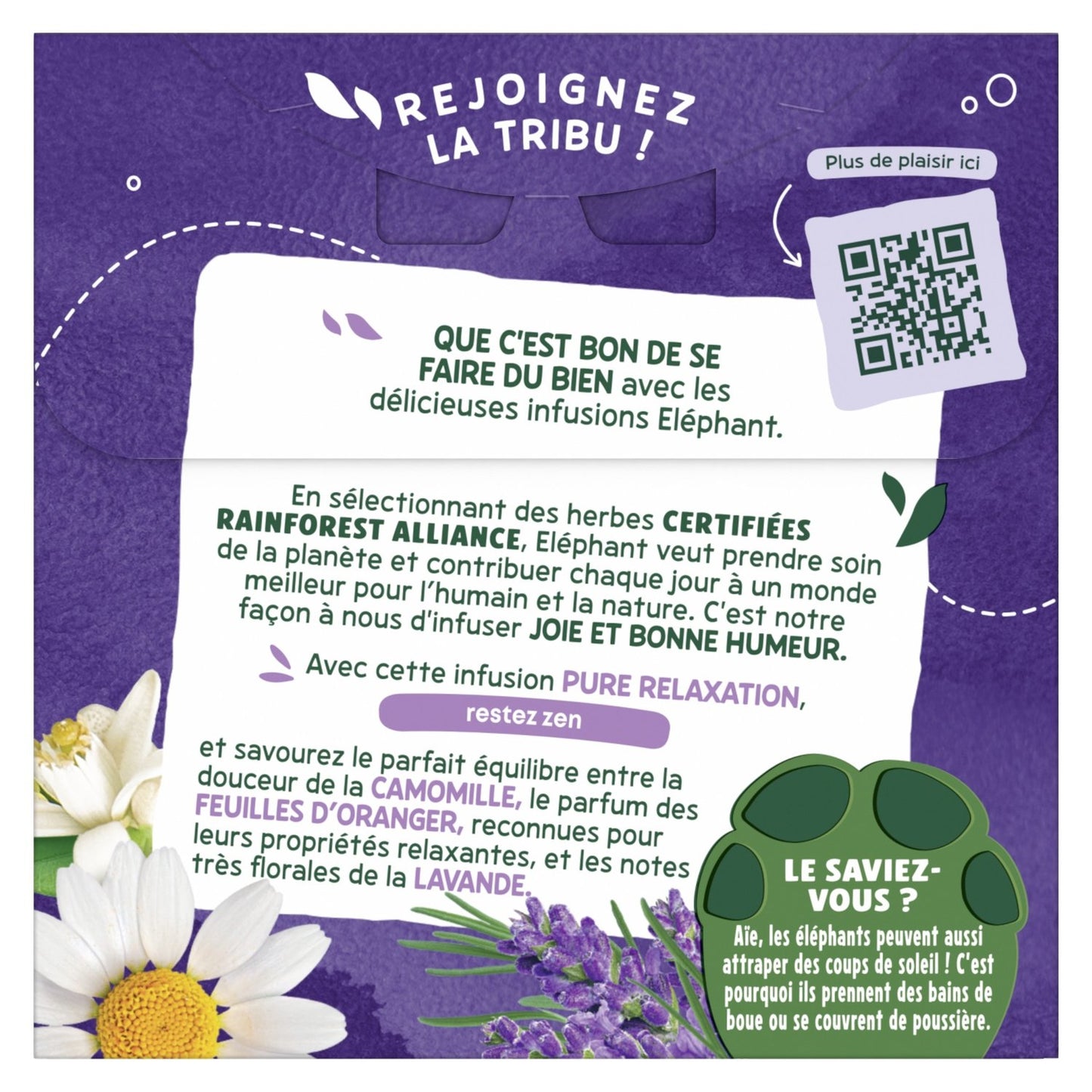 Infusion Camomille Feuilles d'Oranger Lavande Relaxation ELEPHANT