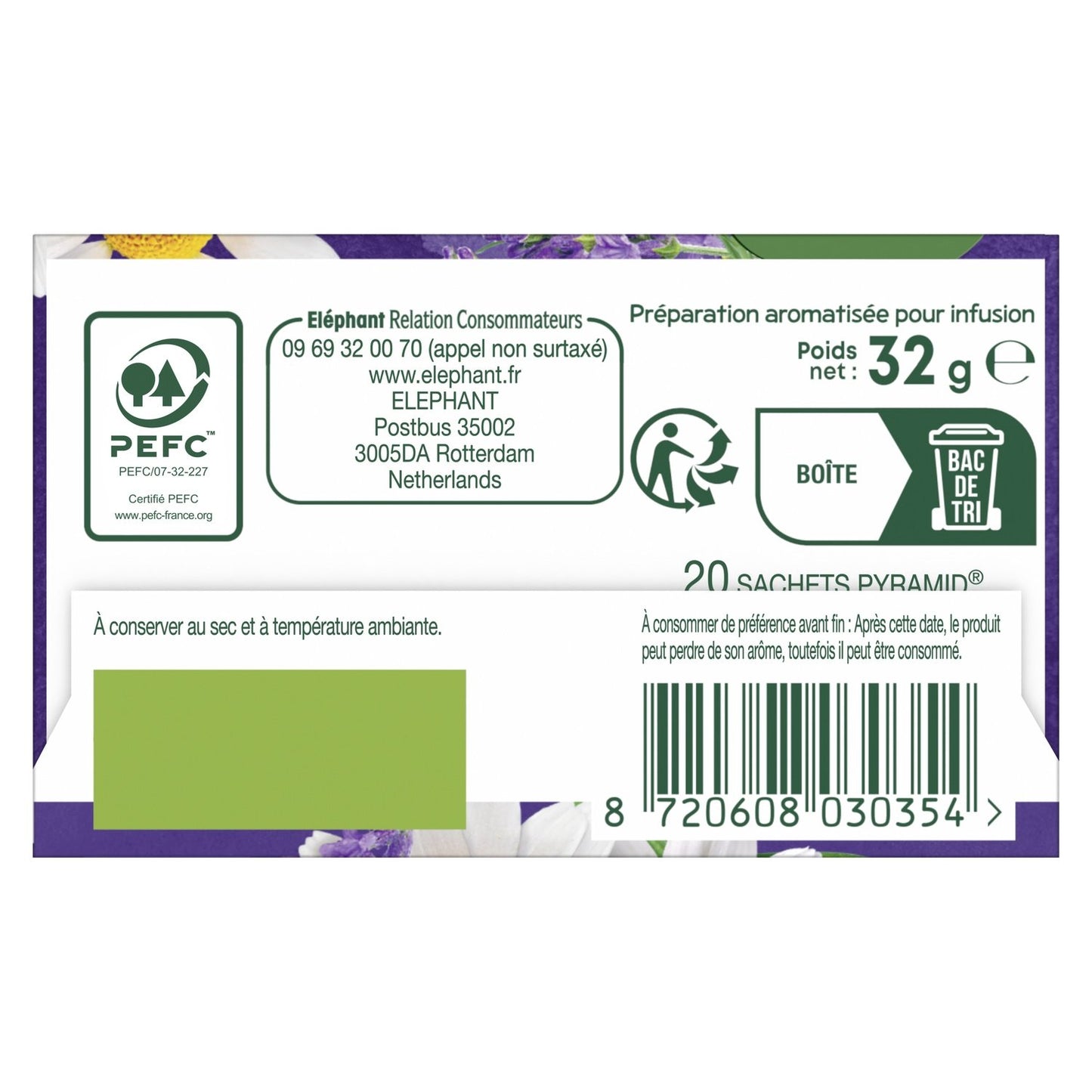 Infusion Camomille Feuilles d'Oranger Lavande Relaxation ELEPHANT