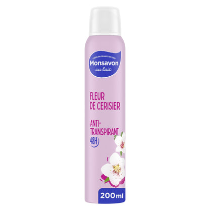 Déodorant spray Anti-transpirant 48h Fleur de cerisier MONSAVON 