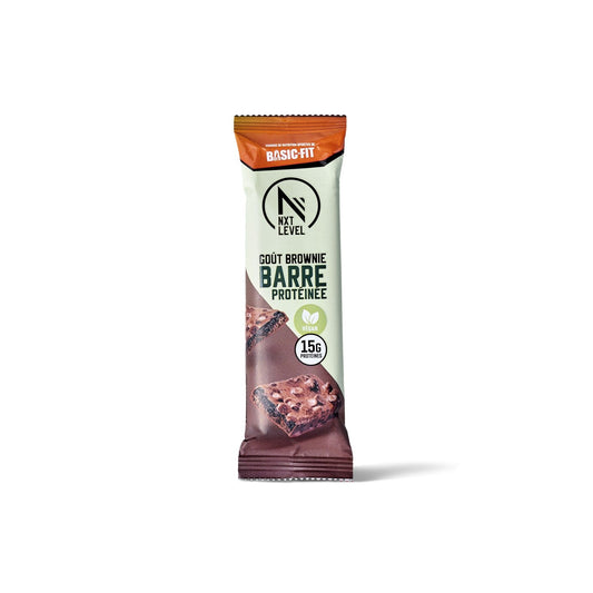 Barre Protéinée Végan Goût Brownie Basic Fit NXT LEVEL l'unité de 55g