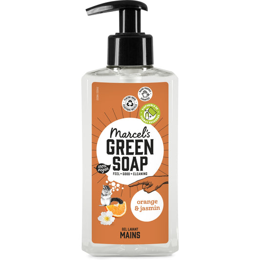 Gel Gel Lavant Mains Orange Jasmin Vegan Flacon 100% Recyclé MARCEL GREEN SOAP 