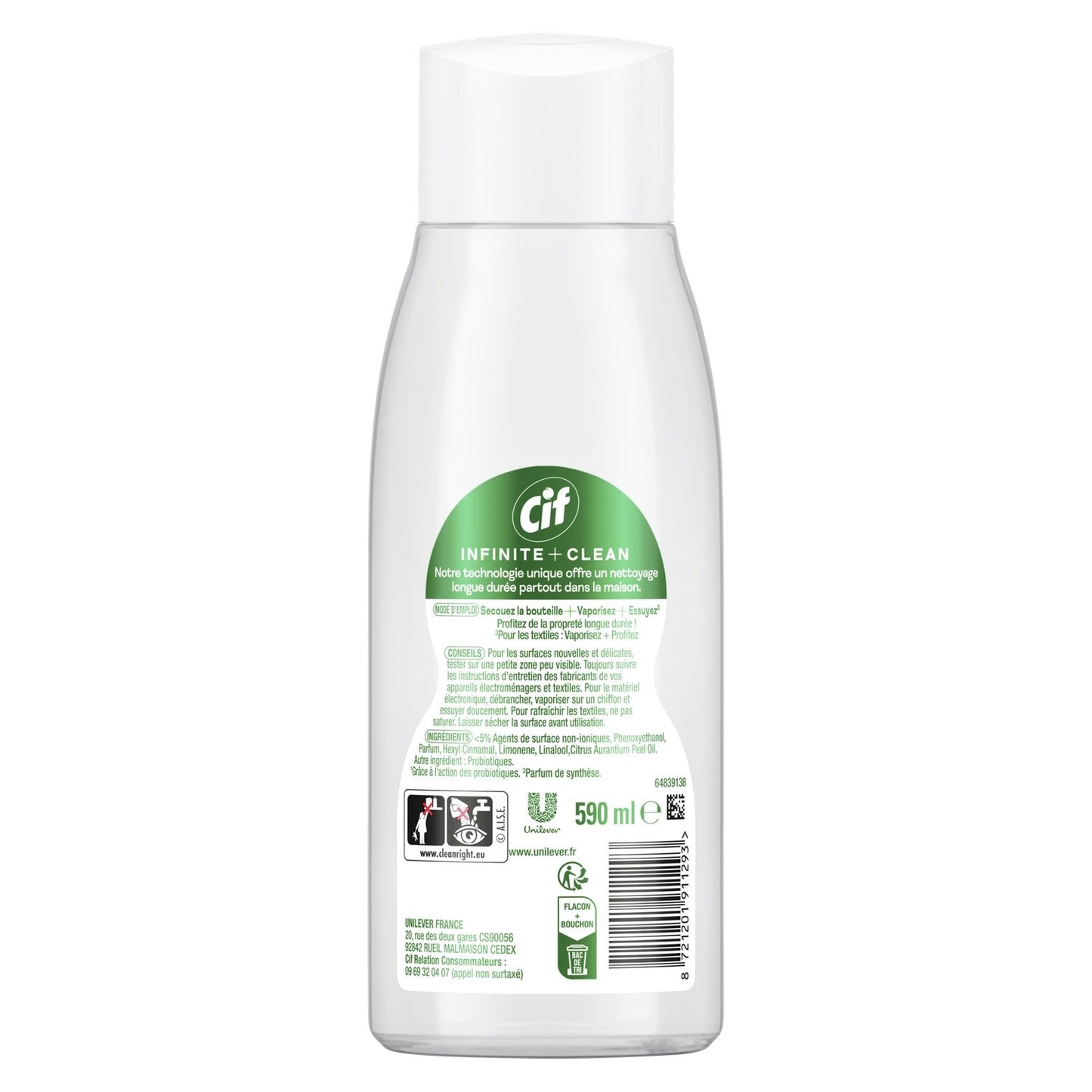 Recharge Nettoyant Ménager Infinite+ Clean Nettoyage Sans Efforts CIF