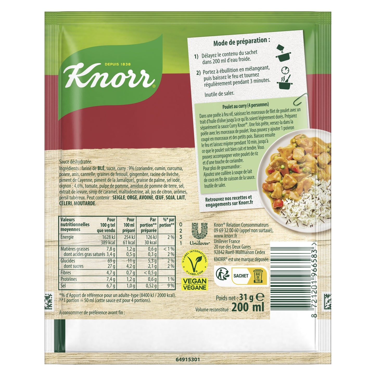Sauce Curry KNORR 