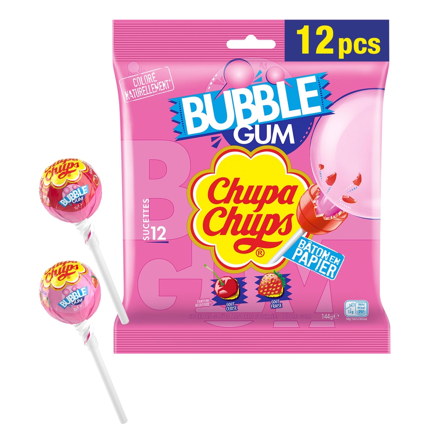 Sucettes bubble gum CHUPA CHUPS 