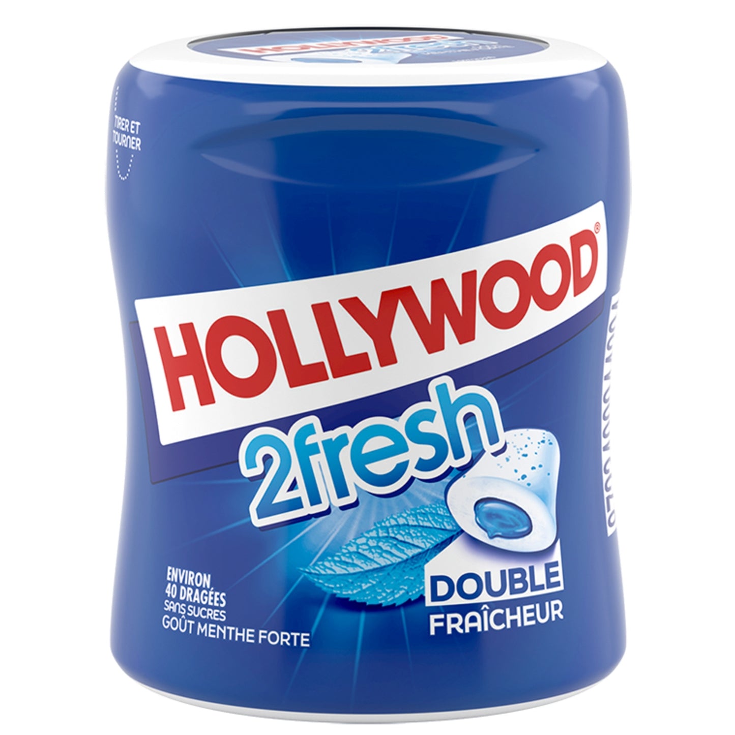 Chewing gum menthe fraîche forte sans sucres HOLLYWOOD 