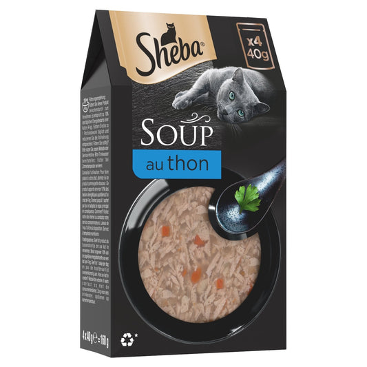 Pâtée pour Chat Adulte en Soupe Thon SHEBA les 4 sachets fraîcheur