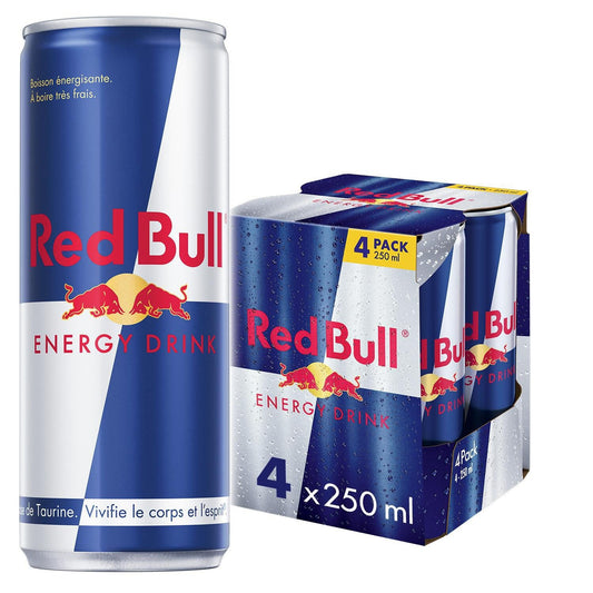 Boisson Énergisante RED BULL le pack de 4 canettes de 25cL