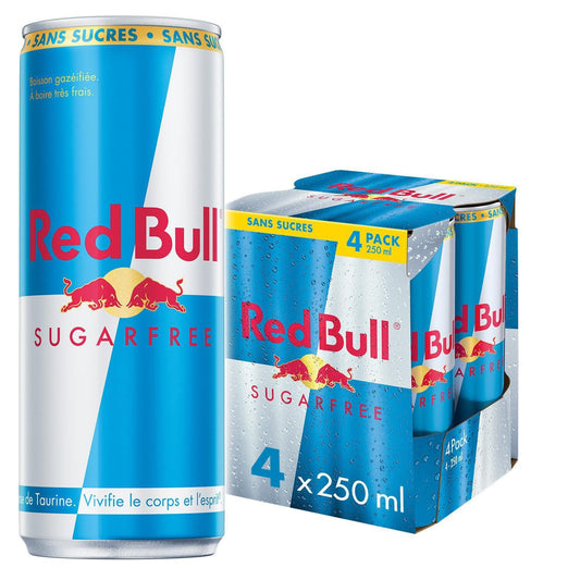 Boisson Énergisante Sans Sucres RED BULL le pack de 4 canettes de 25cL