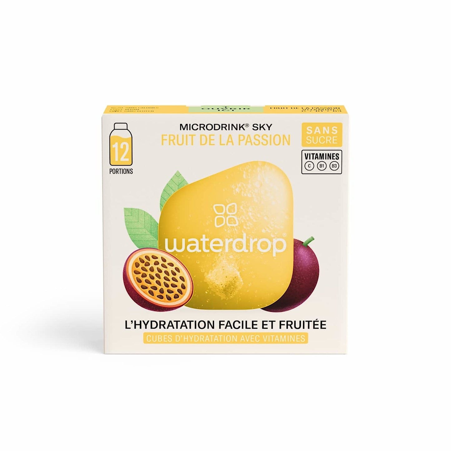 Cubes Effervescents d'Hydratation Fruit de la Passion Sans Sucres WATERDROP 