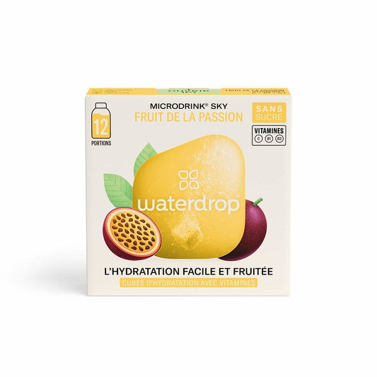 Cubes Effervescents d'Hydratation Fruit de la Passion Sans Sucres WATERDROP 