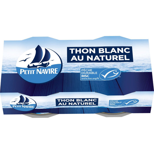 Thon au Naturel Pêche Durable MSC PETIT NAVIRE les 2 boites de 56 g net égoutté
