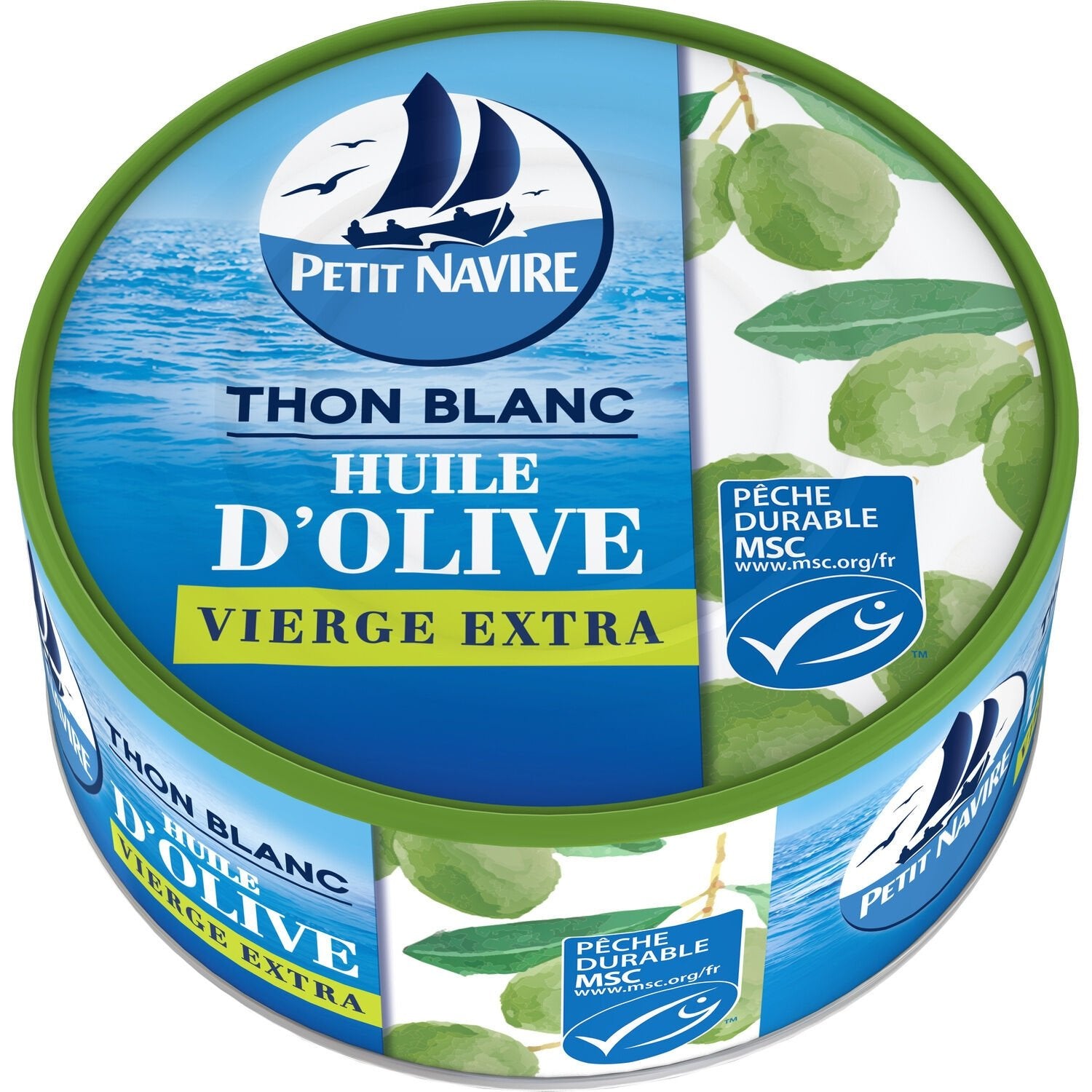 Thon Blanc Huile d'Olive PETIT NAVIRE la boite de 104 g net égoutté
