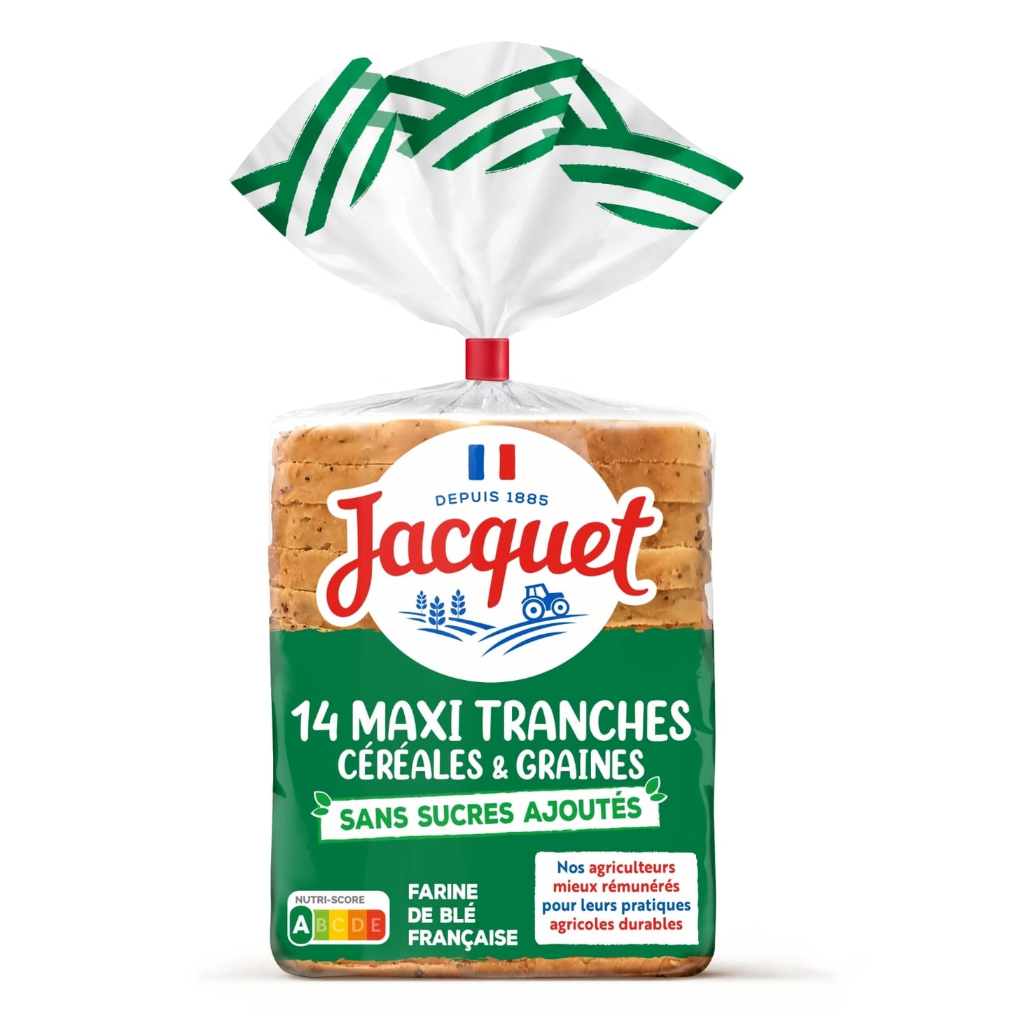 Pain de Mie Maxi Tranches Céréales&Graines Sans sucres ajoutés JACQUET 