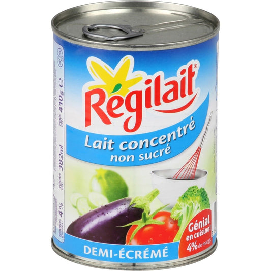 Lait Concentré Non Sucré Demi-Écrémé REGILAIT La boite de 410 g
