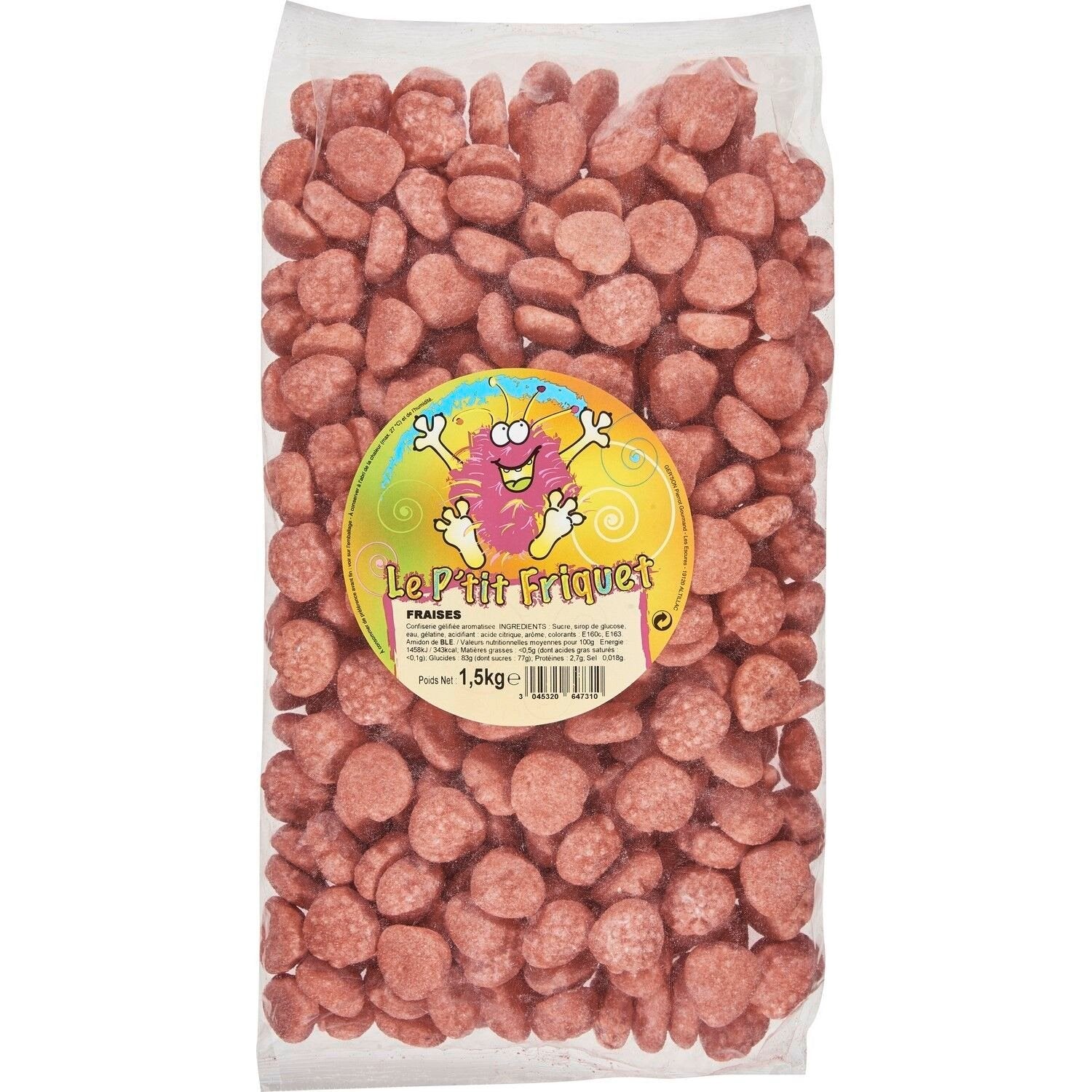 Bonbons Fraises LE P'TIT FRIQUET le paquet de 1,5Kg
