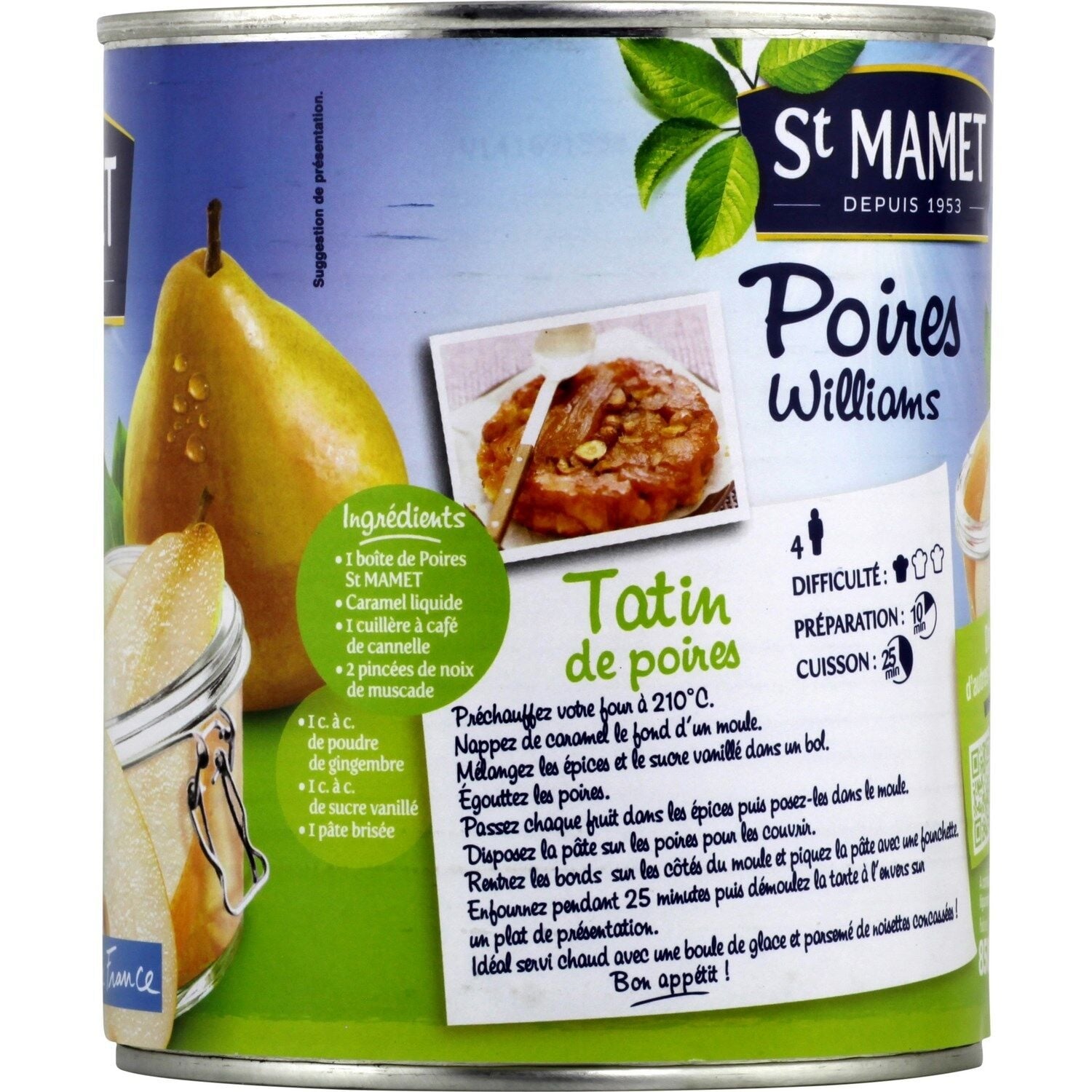 Fruits au Sirop Poires Williams ST MAMET 