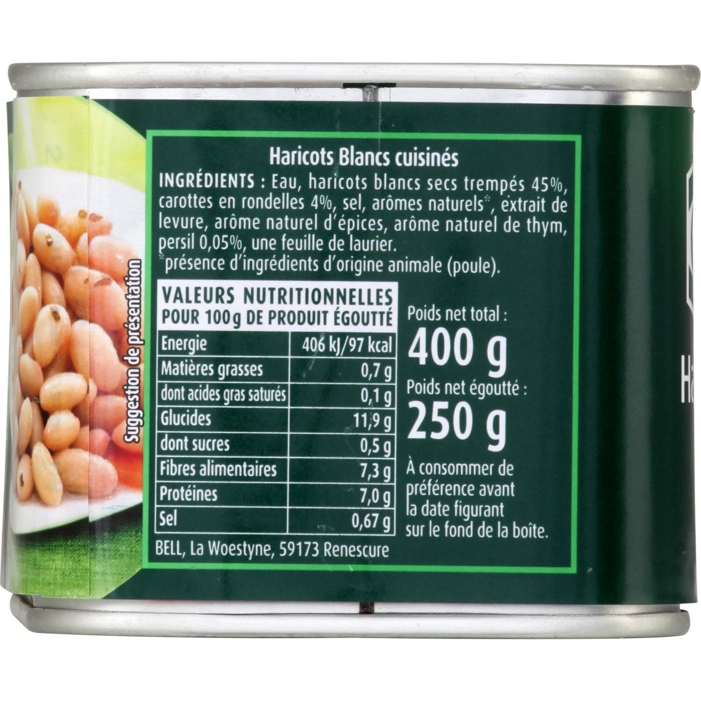 Haricots Blancs avec Carottes et Laurier CASSEGRAIN 