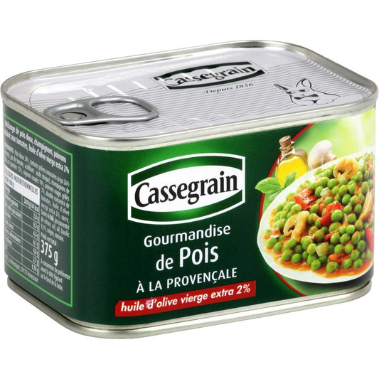 Légumes Cuisinés Pois à la Provençale CASSEGRAIN la boite de 375 g