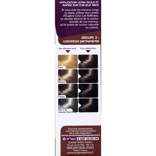 Coloration Permanente 35 Châtain Expresso les Raffinées Huile d'Argan Color & Éclat EUGENE COLOR