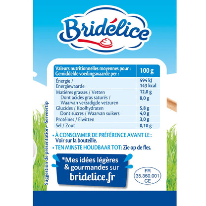 Crème UHT fluide légère 12% MG BRIDELICE 