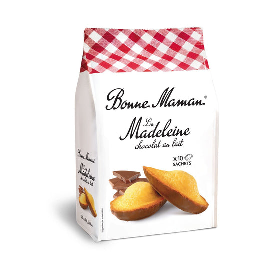 Madeleines Nappées Chocolat au Lait BONNE MAMAN le sachet de 10 madeleines de 300g