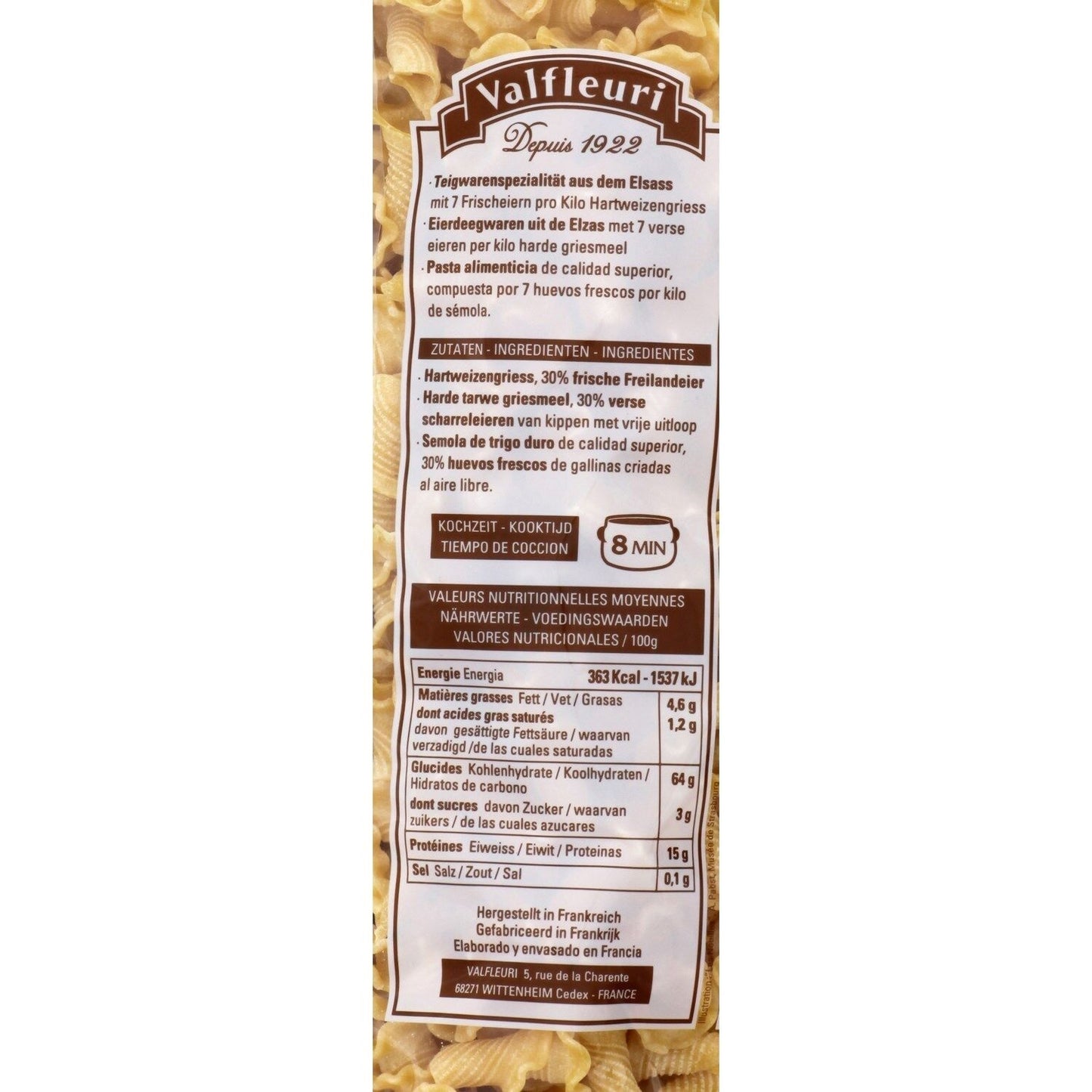 VALFLEURI Corolles Pasta