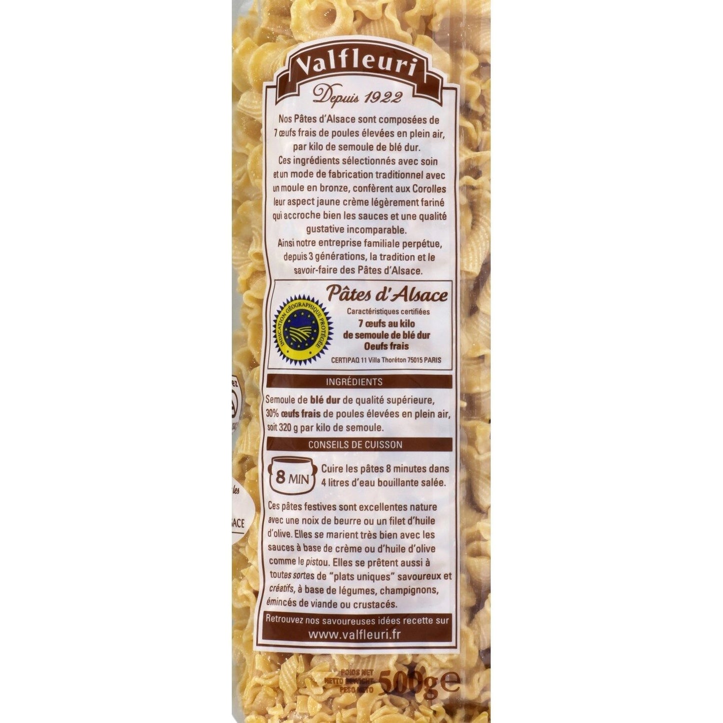 VALFLEURI Corolles Pasta