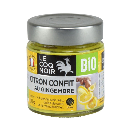 Fonds de Sauce Bio Citron Confit Gingembre LE COQ NOIR le pot de 130g