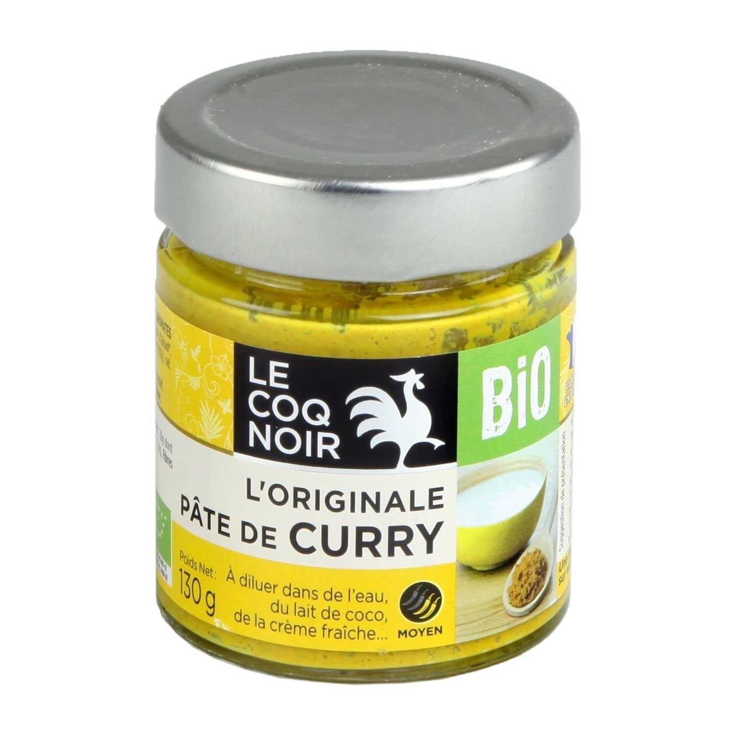 Pâte de Curry Bio LE COQ NOIR le pot de 130g