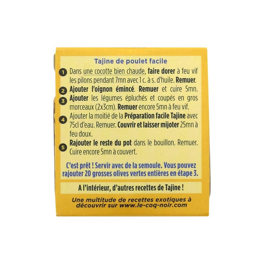Préparation Culinaire Bio pour Tajine LE COQ NOIR