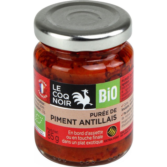Purée de Piment Bio Antillais LE COQ NOIR le pot de 85g